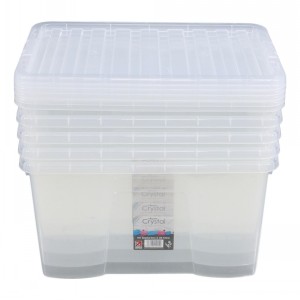 Wham Crystal Plastic Storage Box & Lid Size 16 (60 Litre)
